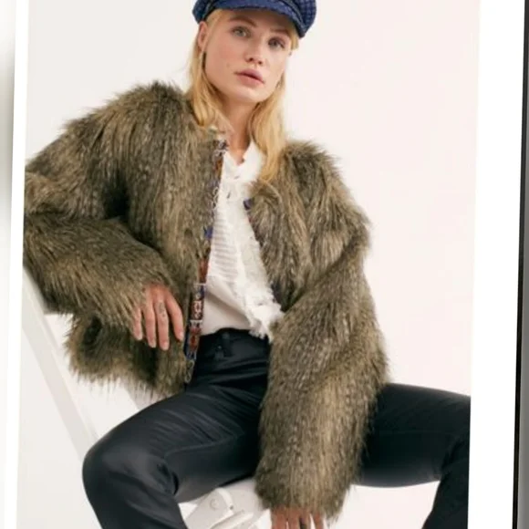 NWT Free People Faux Fur Jacket - Picture 4 of 14